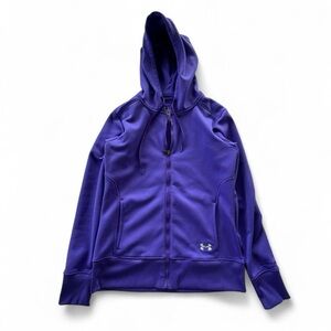 Under Armour Storm Hoodie Womens Purple Full Zip Fleece Sweatshirt Jacket, Small